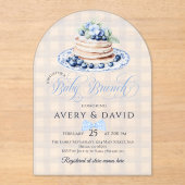 Blueberry Pancake Baby Brunch Baby Shower Boy Acryleinladungen (Vorderseite)
