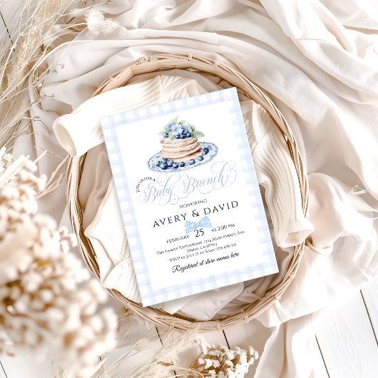 Blueberry Pancake Baby Brunch Baby Shower Boy Einladung