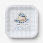 Blueberry Pancake Baby Brunch Baby Shower Boy Pappteller (Vorderseite)