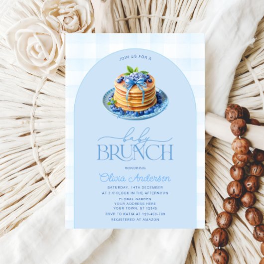 Blueberry Pancake Baby Brunch Babydusche Einladung