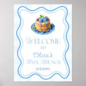 Blueberry Pancake Baby Brunch Babydusche Willkomme Poster (Vorne)