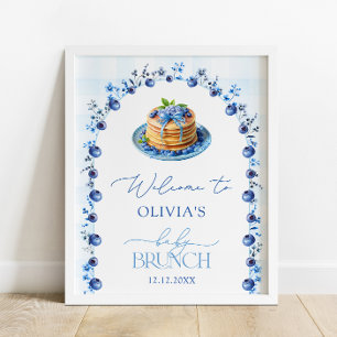 Blueberry Pancake Baby Brunch Babydusche Willkomme Poster