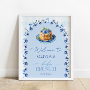 Blueberry Pancake Baby Brunch Babydusche Willkomme Poster