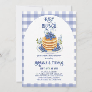 Blueberry Pancake Baby Brunch Dusche Einladung