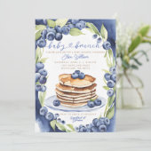 Blueberry Pancakes Baby Brunch Babydusche Einladung (Stehend Vorderseite)