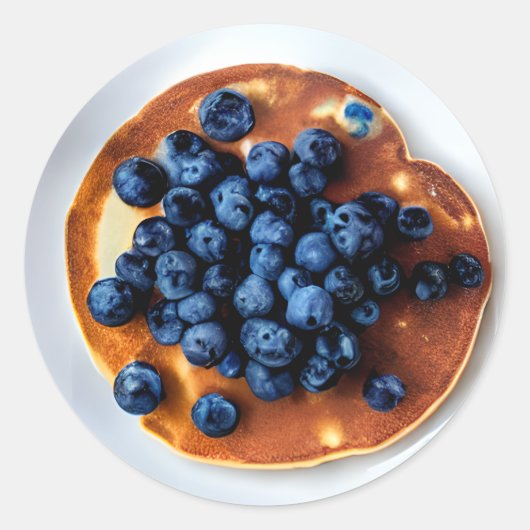 Blueberry Pancakes Food Runder Aufkleber (Vorderseite)