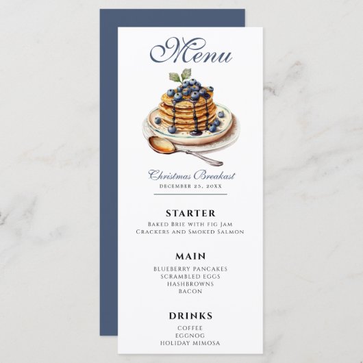 Blueberry Pancakes Frühstück Menü (Vorne/Hinten)