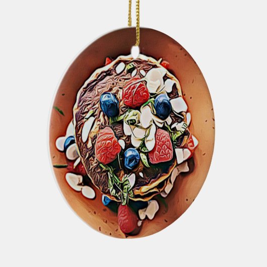 Blueberry Pancakes Funny Gag Weihnachtsfest Keramik Ornament (Rechts)