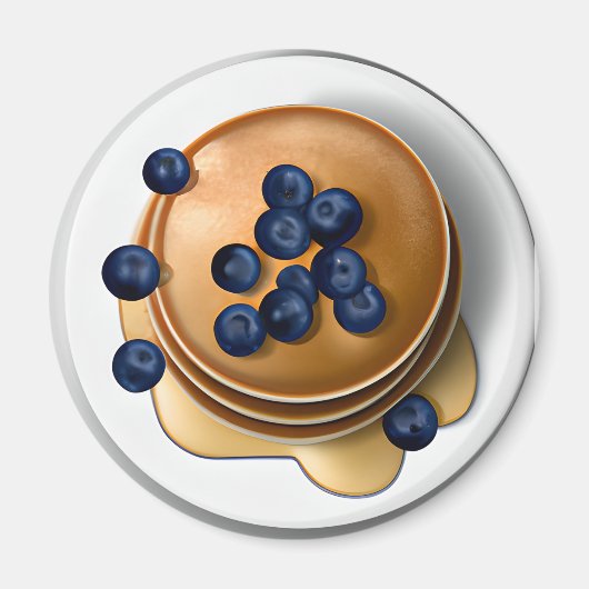 Blueberry Pancakes mit Syrup Food Magnet (Vorne)