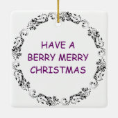 Blueberry Pancakes mit Syrup Pup Weihnachten Keramikornament (Rückseite)