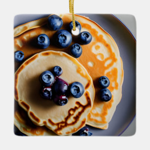 Blueberry Pancakes mit Syrup Pup Weihnachten Keramikornament