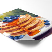 Blueberry Pancakes | Oil Painting Art Poster (Ecke)