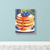 Blueberry Pancakes | Ölfarbe Leinwanddruck (Insitu (Holzboden))