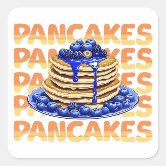 Blueberry Pancakes Quadratischer Aufkleber (Vorderseite)