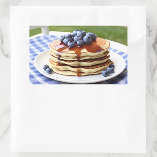 Blueberry Pancakes Rechteckiger Aufkleber (Tasche)