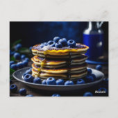 Blueberry Pancakes Rezept Card Postkarte (Rückseite)