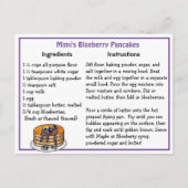 Blueberry Pancakes Rezept Card Postkarte (Vorderseite)