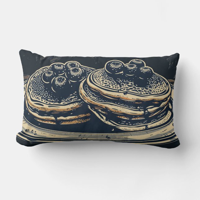 Blueberry Pancakes Throw Kissen (Vorderseite)
