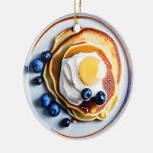 Blueberry Pancakes und Fried Egg Pub Weihnachten Keramik Ornament (Links)