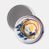 Blueberry Pancakes und frittierte Eier Nahrung Magnet (Vorderseite/Rückseite)