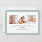 Blueberry Pattern Boy Foto Geburtsankündigung Einladung (Rückseite)