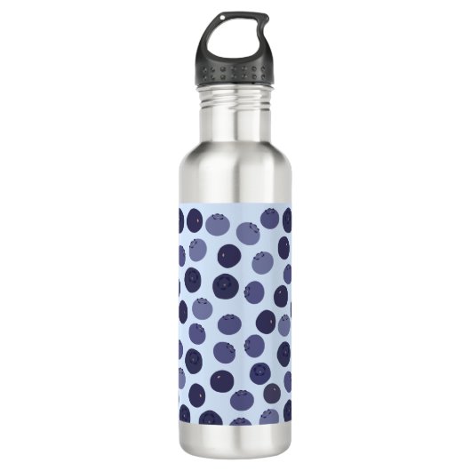 Blueberry Pattern Edelstahlflasche (Vorderseite)