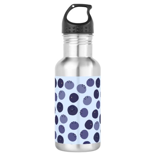 Blueberry Pattern Edelstahlflasche (Vorderseite)