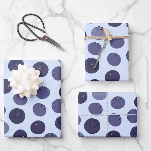 Blueberry Pattern Geschenkpapier Set (Vorderseite)