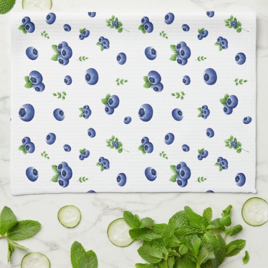 Blueberry Pattern Geschirrtuch (Gefaltet)