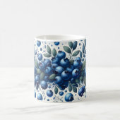 Blueberry Pattern - Hellblauer Hintergrund Kaffeetasse (Mittel)