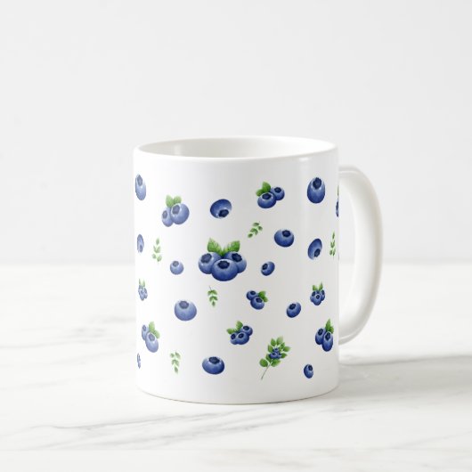 Blueberry Pattern Kaffeetasse (VorderseiteRechts)
