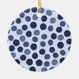 Blueberry Pattern Keramik Ornament