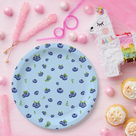 Blueberry Pattern Pappteller (Party)