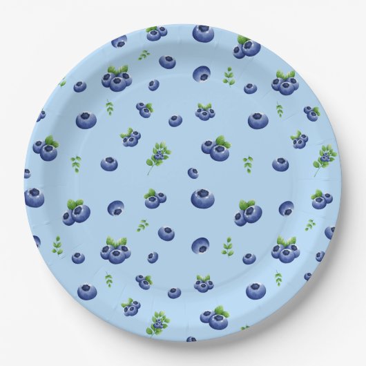 Blueberry Pattern Pappteller (Vorderseite)