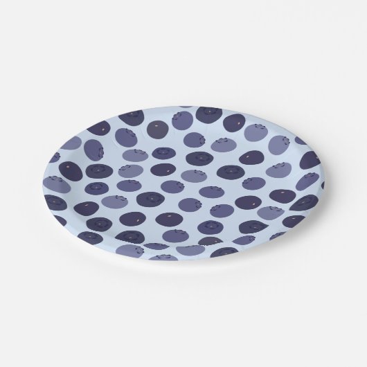 Blueberry Pattern Pappteller (Schrägansicht)