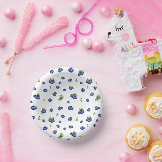 Blueberry Pattern Pappteller (Party)