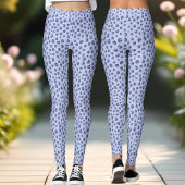 Blueberry Pattern Periwinkle Blue Summer Leggings