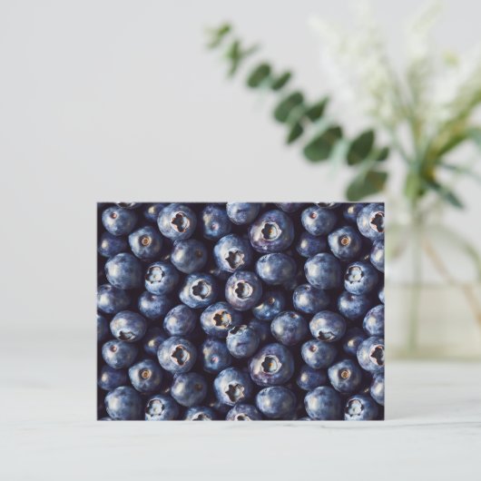Blueberry Pattern Postkarte (Stehend Vorderseite)