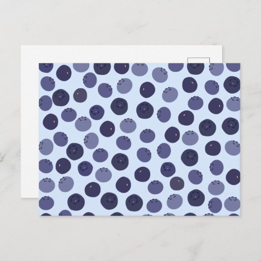 Blueberry Pattern Postkarte (Vorne/Hinten)