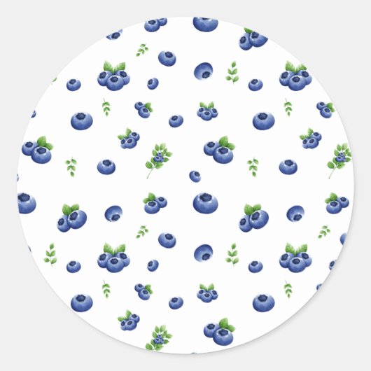 Blueberry Pattern Runder Aufkleber (Vorderseite)