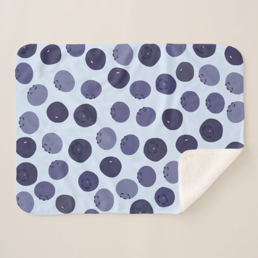 Blueberry Pattern Sherpadecke (Vorderseite (Horizontal))