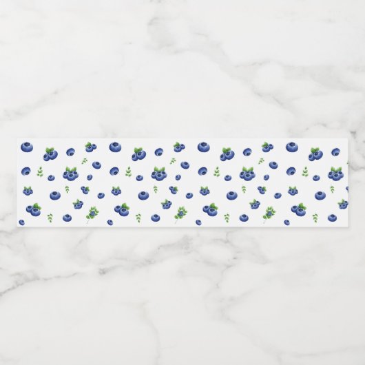 Blueberry Pattern Wasserflaschenetikett (Einzelnes Label)