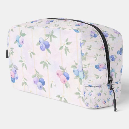 blueberry pattern with leaves waschbeutel (Rechte Ecke)