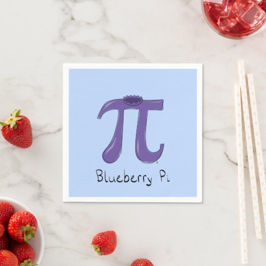 Blueberry Pi Niedlich Mah Pi Day Party Napkins Serviette (Beispiel)