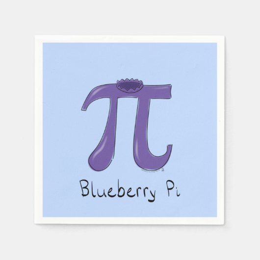 Blueberry Pi Niedlich Mah Pi Day Party Napkins Serviette (Vorderseite)