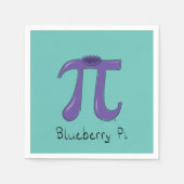 Blueberry Pi Niedlich Mah Pi Day Party Napkins Serviette (Vorderseite)
