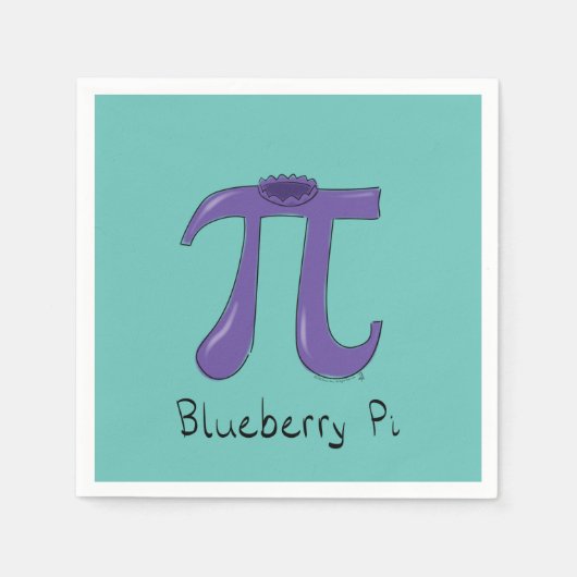 Blueberry Pi Niedlich Mah Pi Day Party Napkins Serviette (Vorderseite)