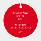 Blueberry Pie Baker Personalisiert Ornament Aus Metall (Rückseite)