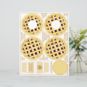 Blueberry Pie Erntedank Frame Platzkarte (Stehend Vorderseite)