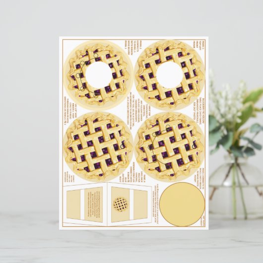 Blueberry Pie Erntedank Frame Platzkarte (Stehend Vorderseite)